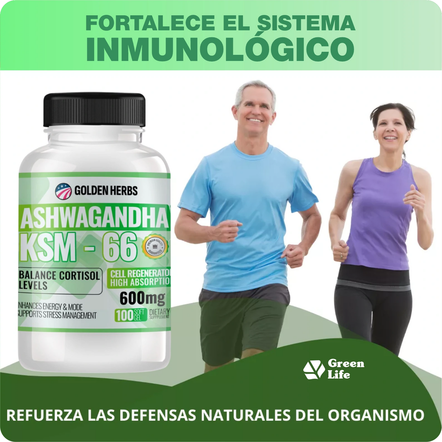 ASHWAGANDHA CON KSM - 66 | 100% NATURAL